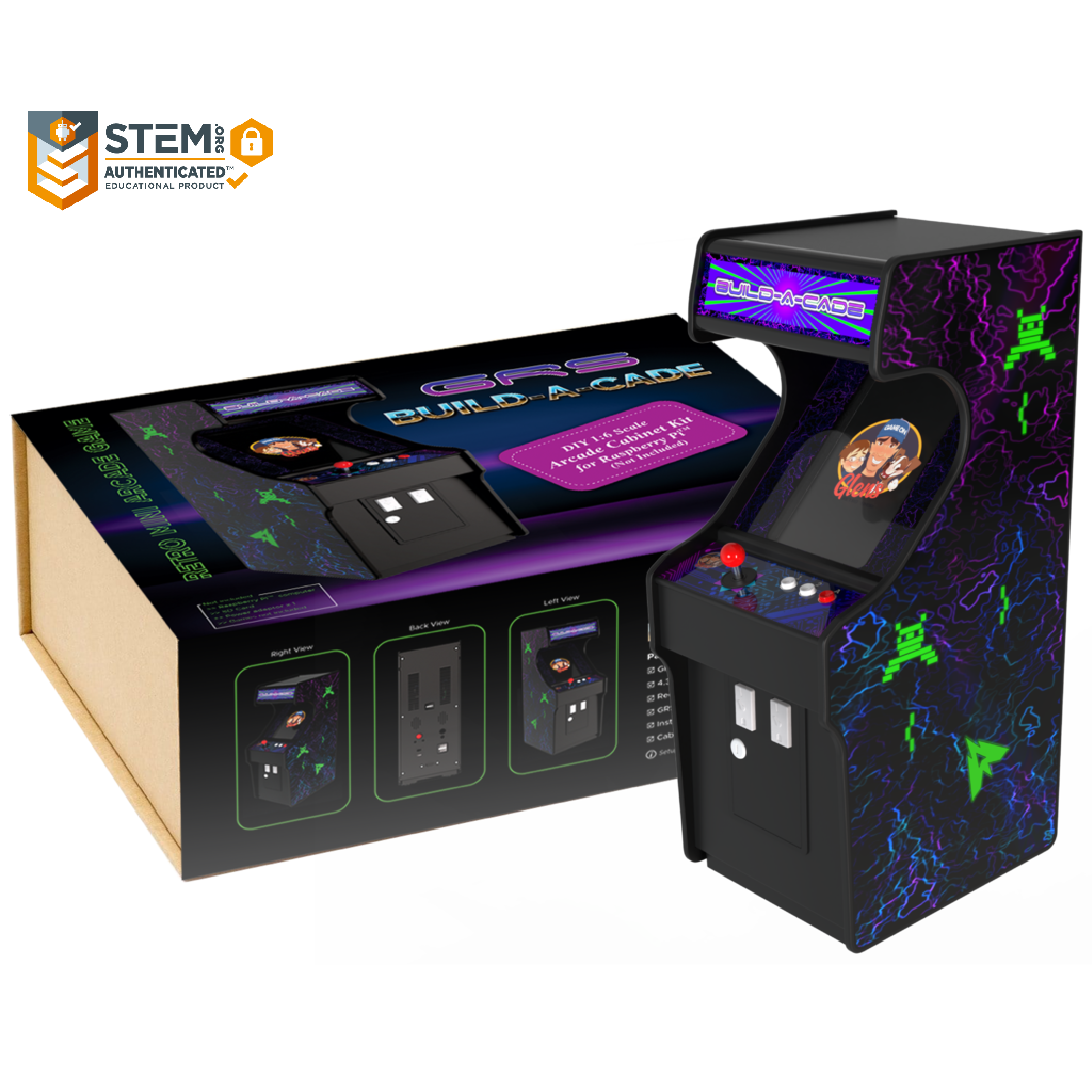 Grs Build A Cade 1 6 Scale Arcade Cabinet Kit For Use With Raspberry Thunderstick Studios