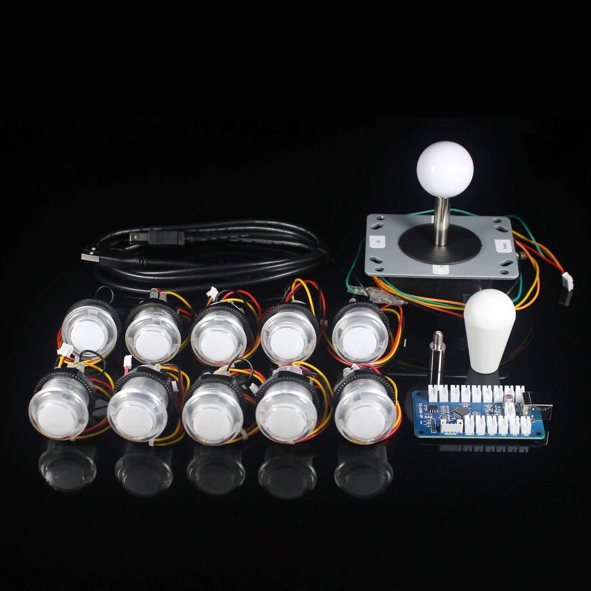 Kit Arcade DIY – 2 Joysticks – 20 Boutons LED – 2 Encodeurs USB – Zero Delay – Pour PC